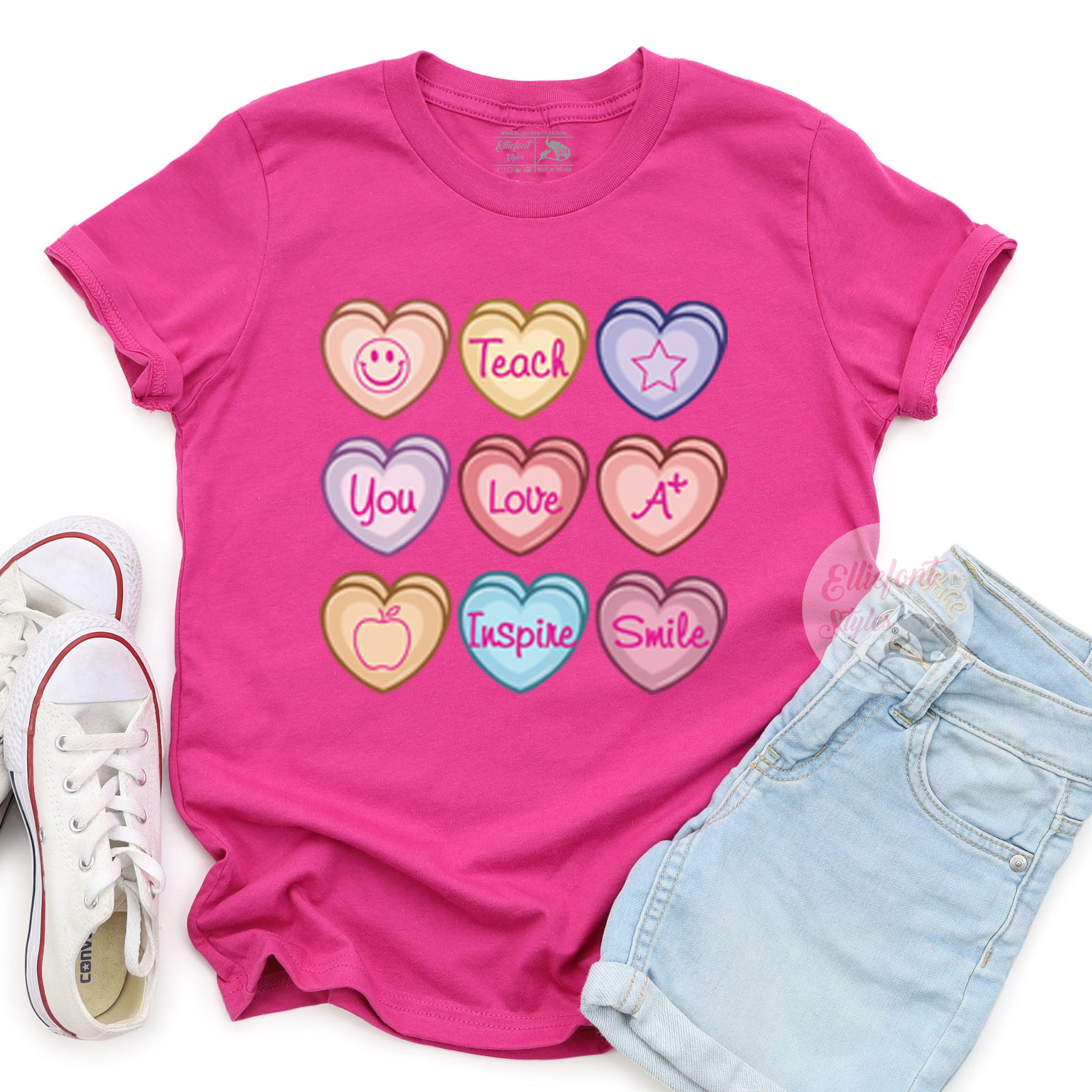 Candy Hearts Teacher Valentine Shirt