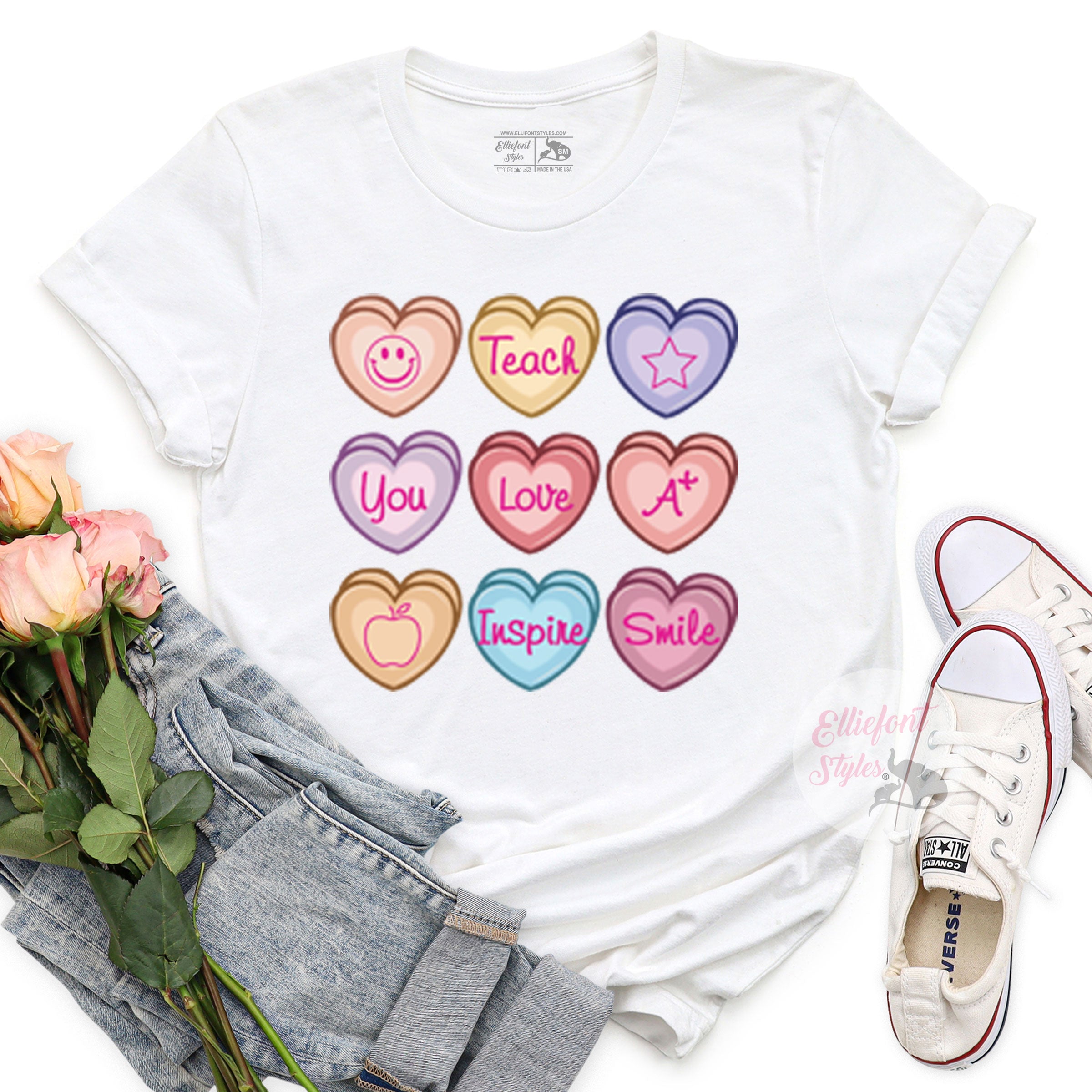 Candy Hearts Teacher Valentine Shirt