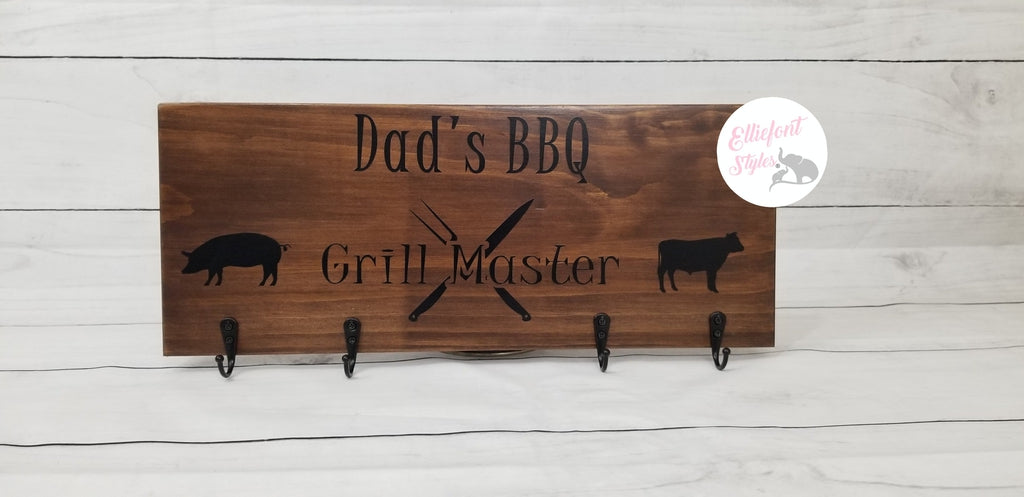 Grill Master Wood Tool Rack - Elliefont Styles