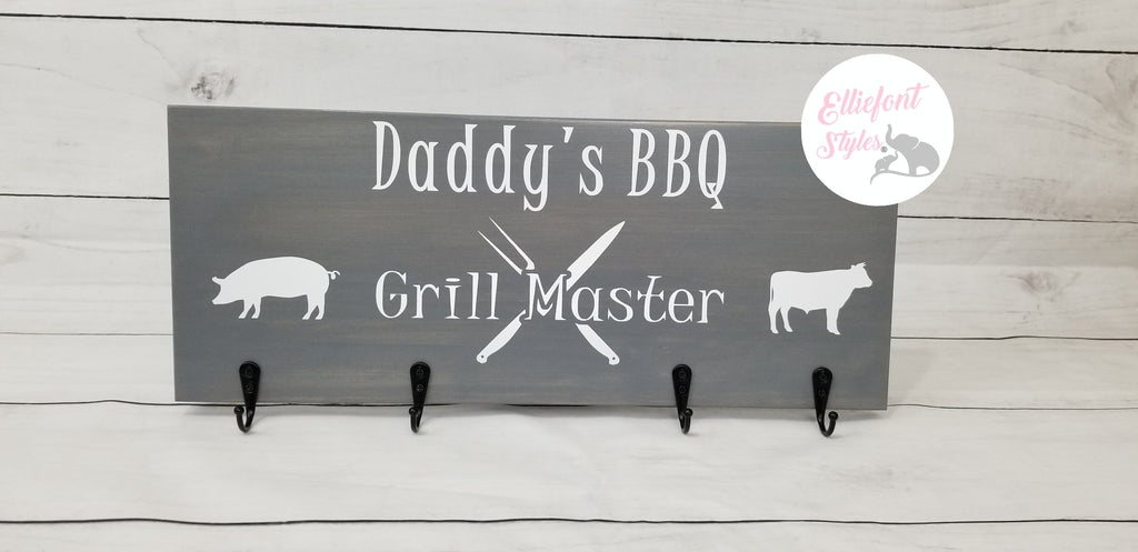 Grill Master Wood Tool Rack - Elliefont Styles