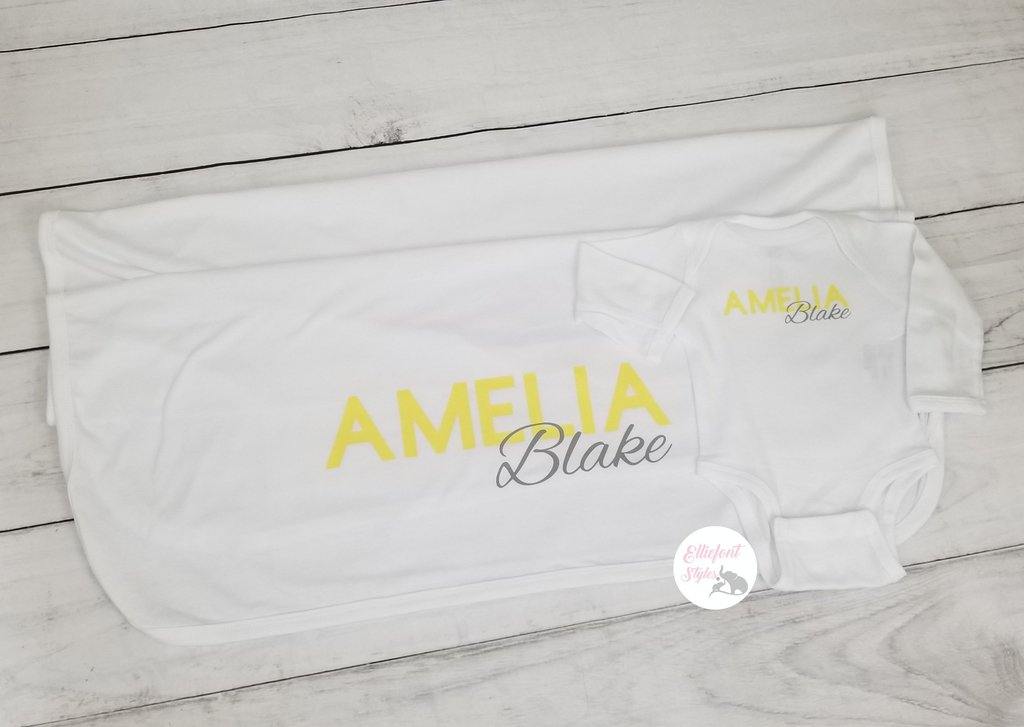 Personalized Baby Gift - Coming Home Outfit - Elliefont Styles