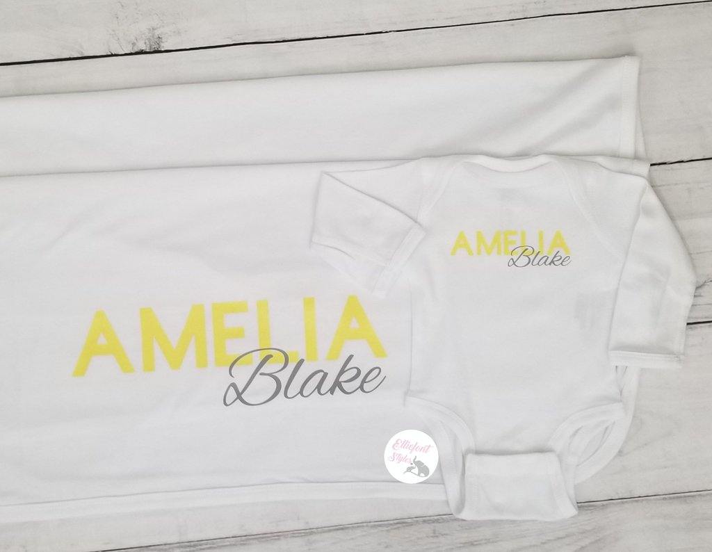 Personalized Baby Gift - Coming Home Outfit - Elliefont Styles