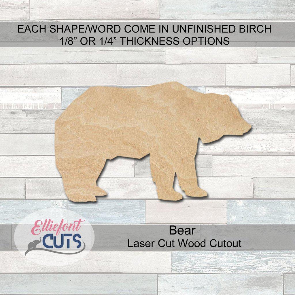 Bear Wood Cutouts - Elliefont Styles