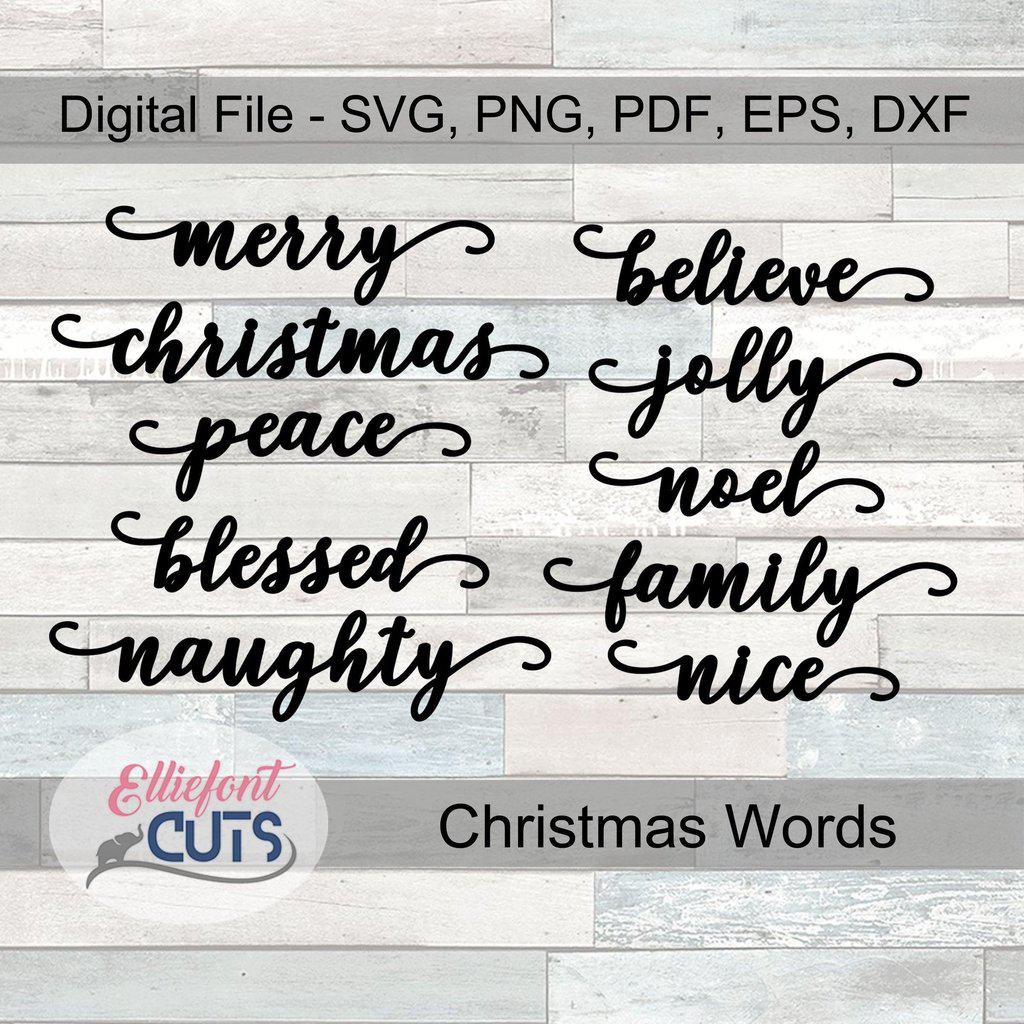 Christmas Words Digital Download - Elliefont Styles