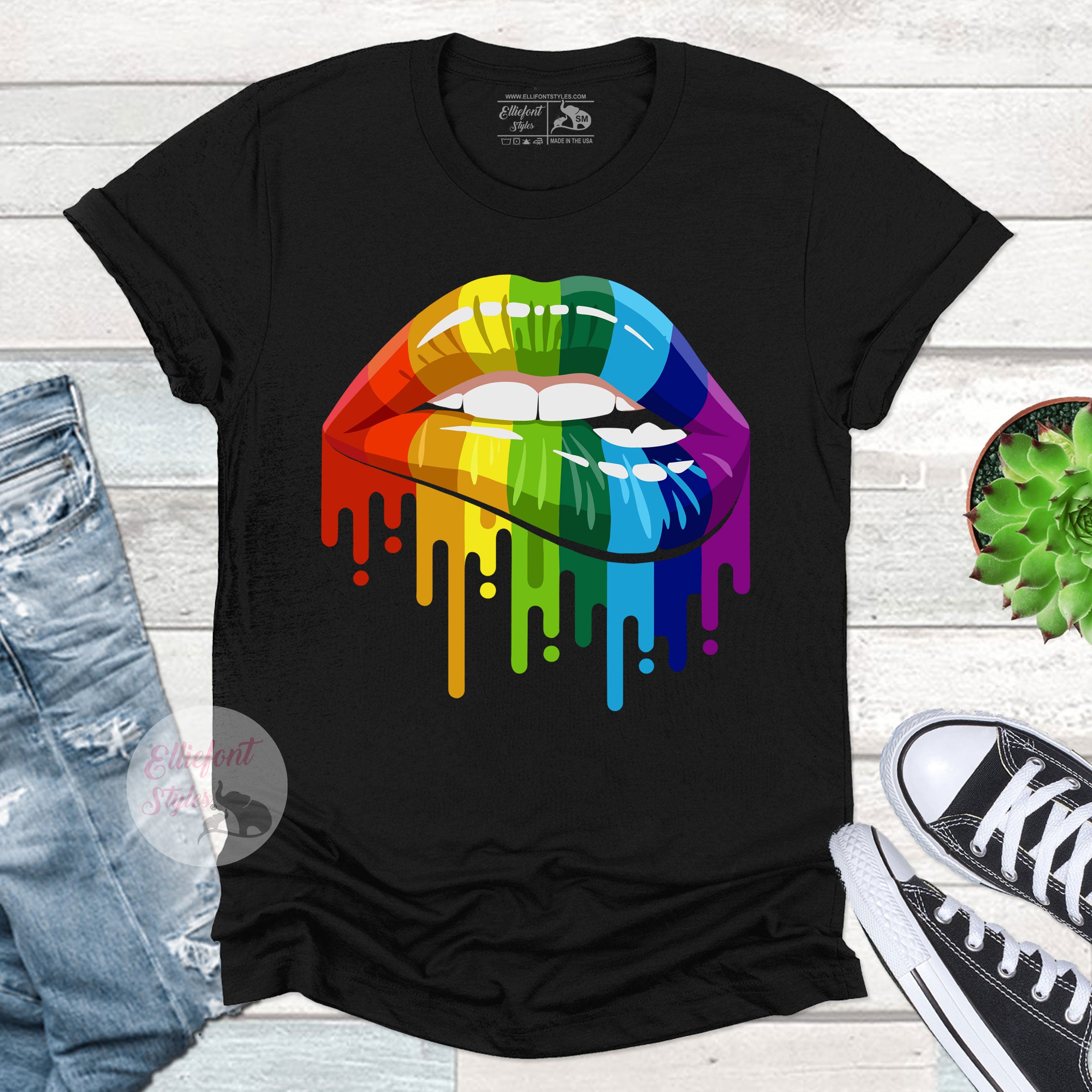 LGBT Rainbow Biting Lip shirt