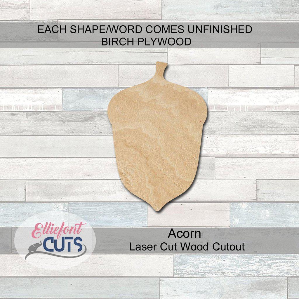 Acorn Wood Cutouts - Elliefont Styles