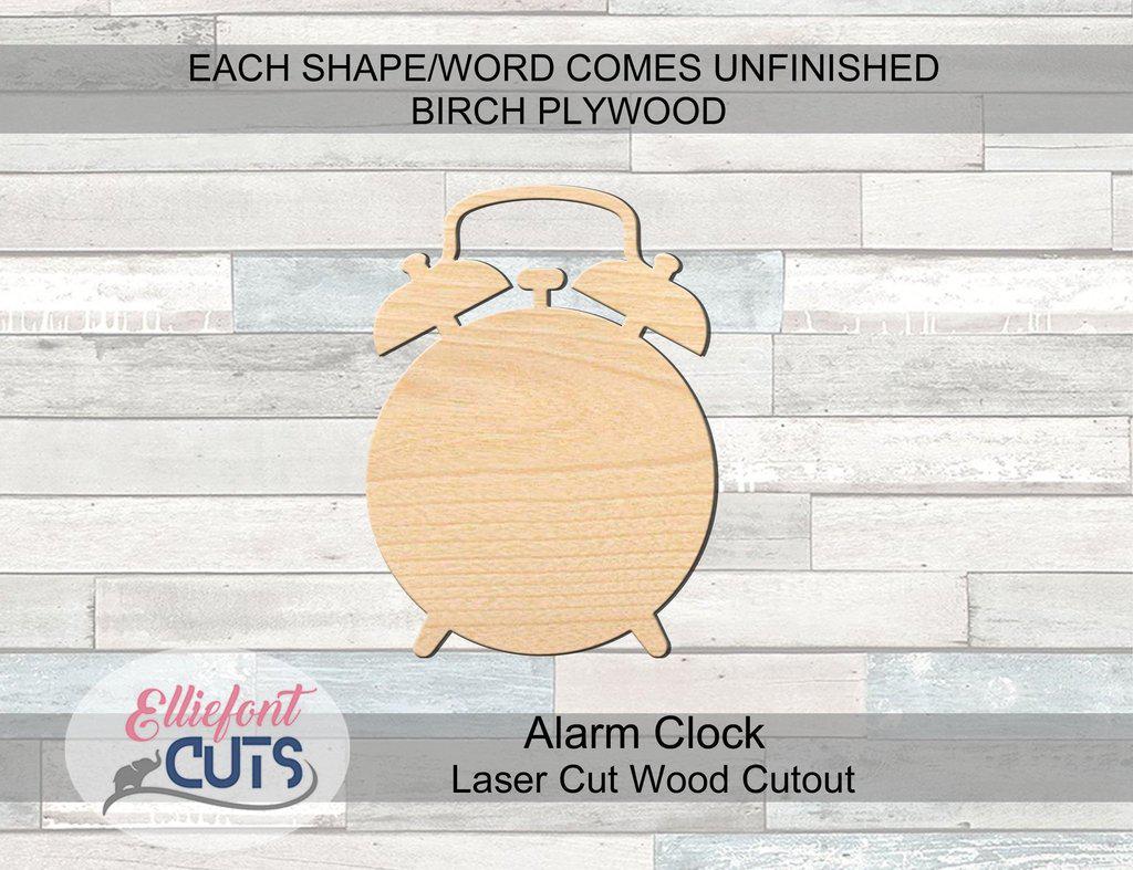 Alarm Clock Wood Cutouts - Elliefont Styles