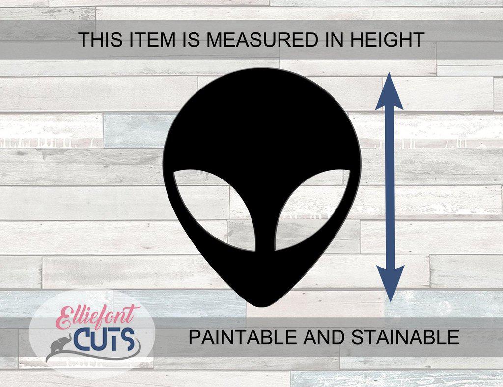 Alien Head Wood Cutouts - Elliefont Styles