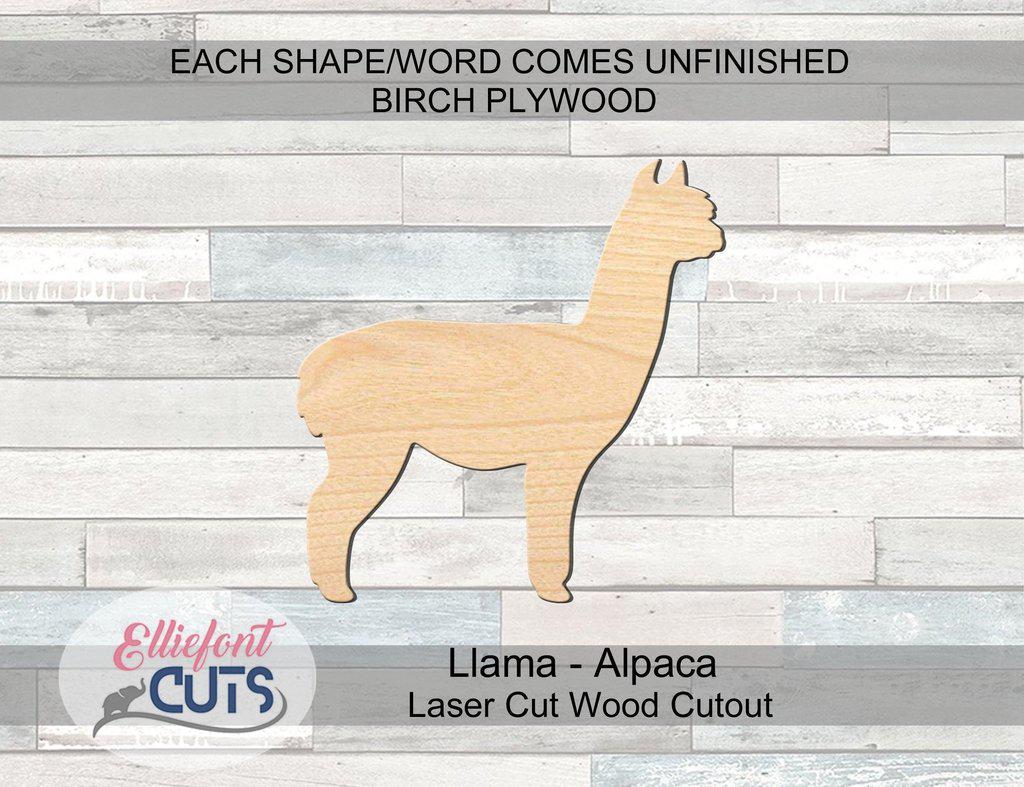 Alpaca Llama Wood Cutouts - Elliefont Styles