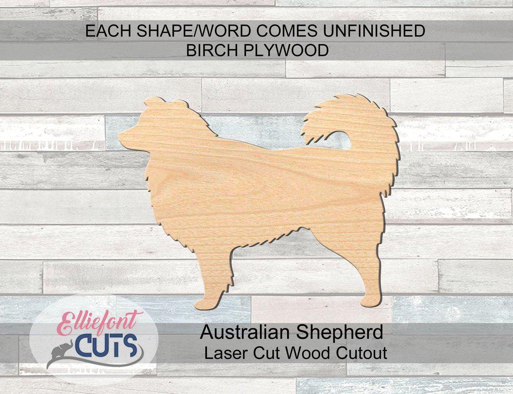 Australian Shepherd Wood Cutouts - Elliefont Styles
