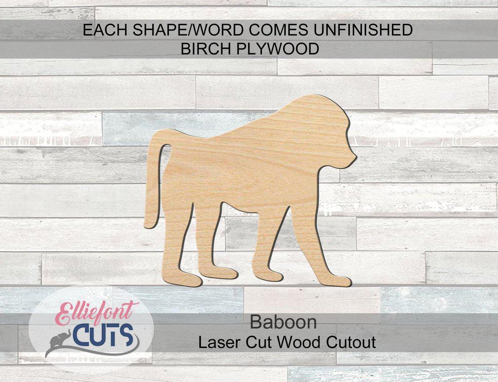 Baboon Wood Cutouts - Elliefont Styles
