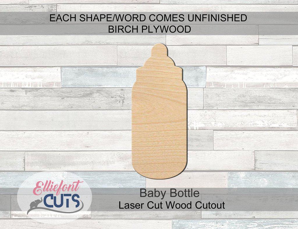 Baby Bottle Wood Cutouts - Elliefont Styles