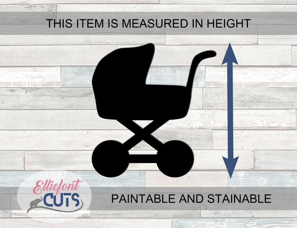 Baby Carriage Wood Cutouts - Elliefont Styles