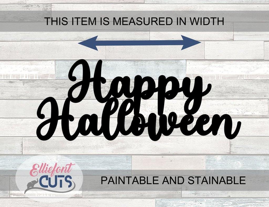Happy Halloween Wood Words - Elliefont Styles