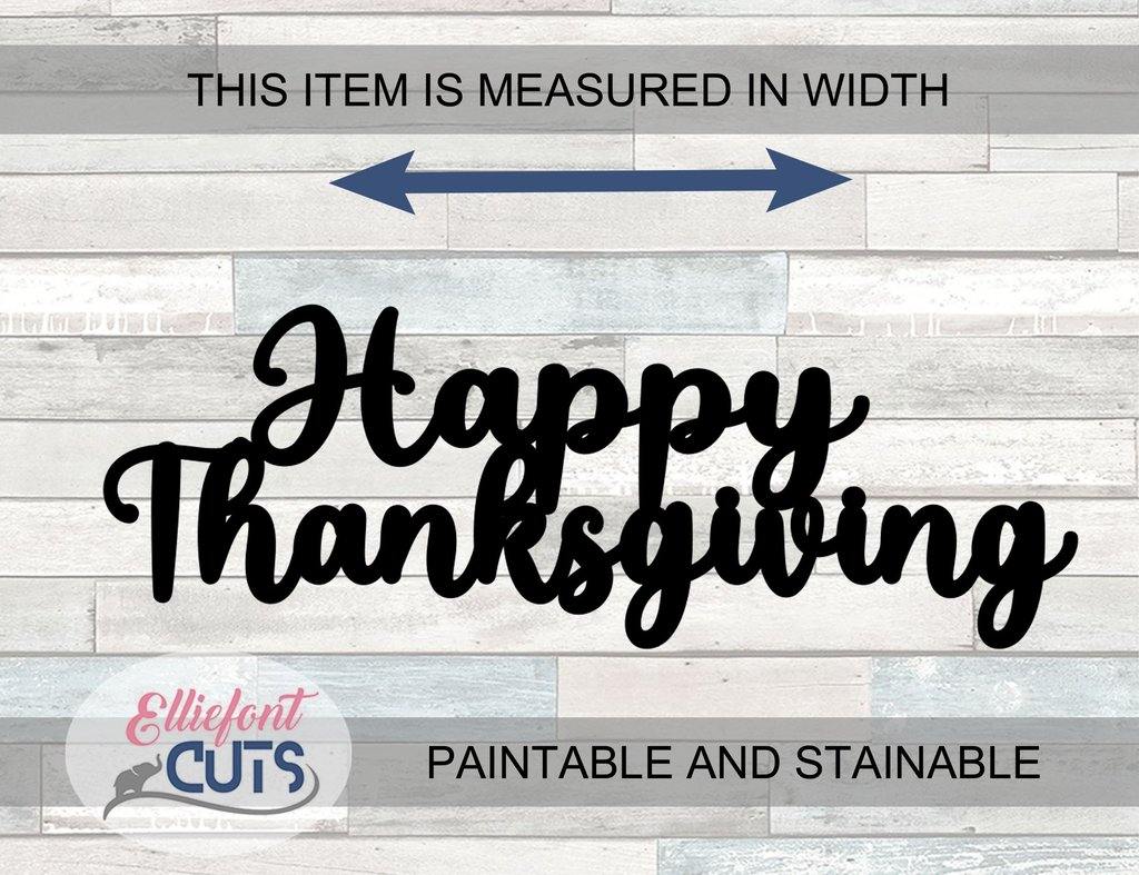 Happy Thanksgiving Wood Words - Elliefont Styles