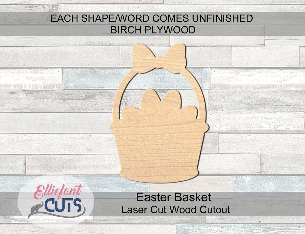 Easter Basket Wood Cutouts - Elliefont Styles