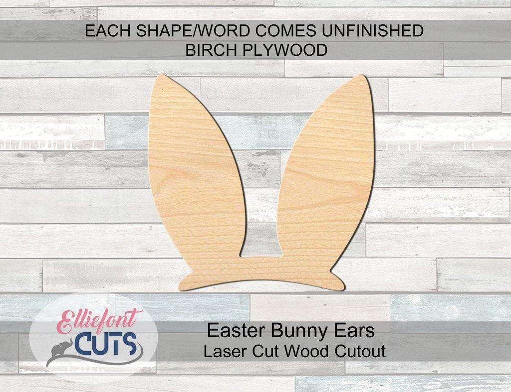 Easter Bunny Ears Wood Cutouts - Elliefont Styles