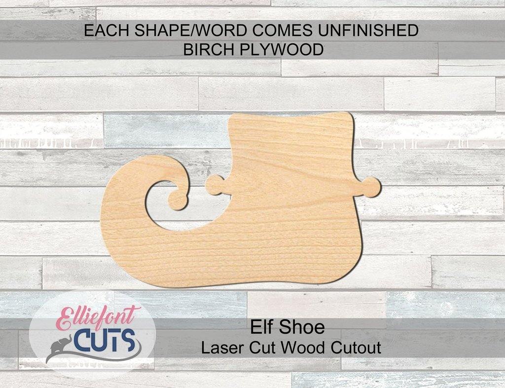 Elf Shoe Wood Cutouts - Elliefont Styles