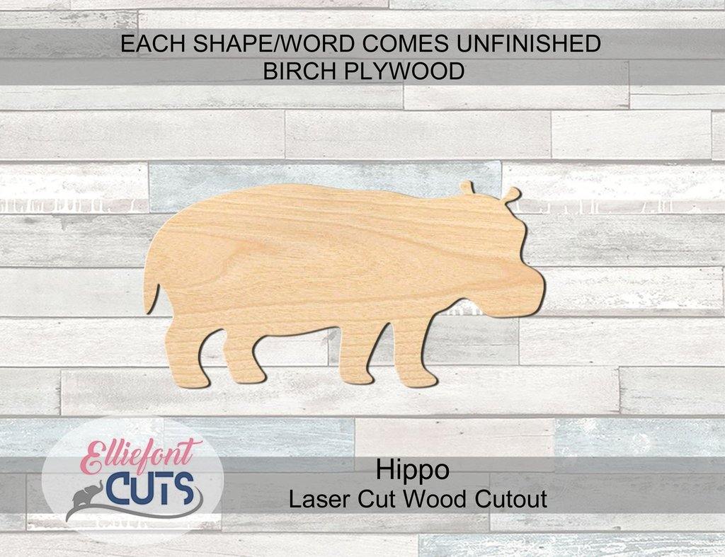 Hippo Wood Cutouts - Elliefont Styles