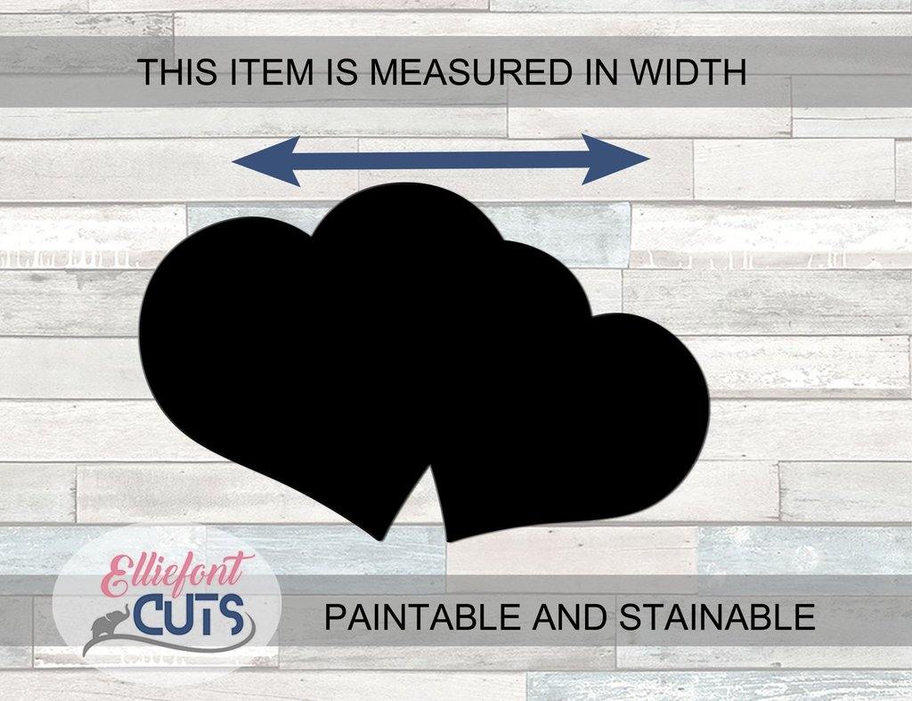 Double Hearts Wood Cutouts - Elliefont Styles