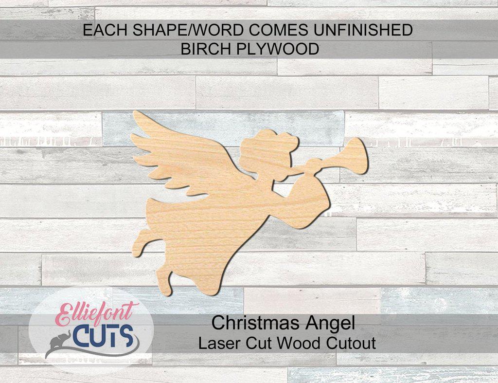 Christmas Angel Wood Cutouts - Elliefont Styles