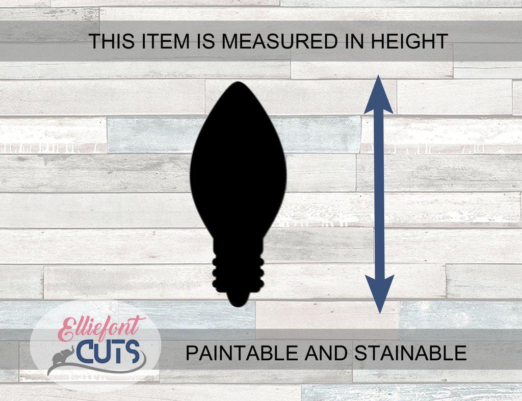 Christmas Light Bulb Wood Cutouts - Elliefont Styles