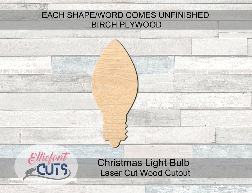 Christmas Light Bulb Wood Cutouts - Elliefont Styles