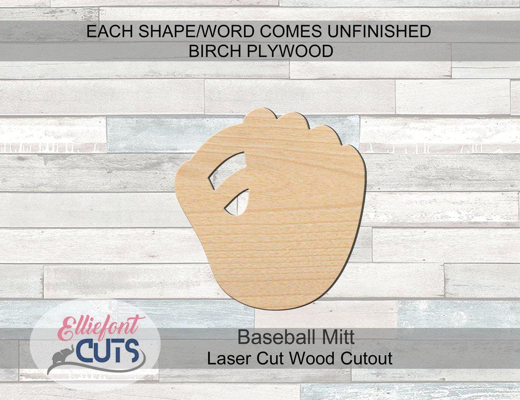 Baseball Mitt Wood Cutouts - Elliefont Styles