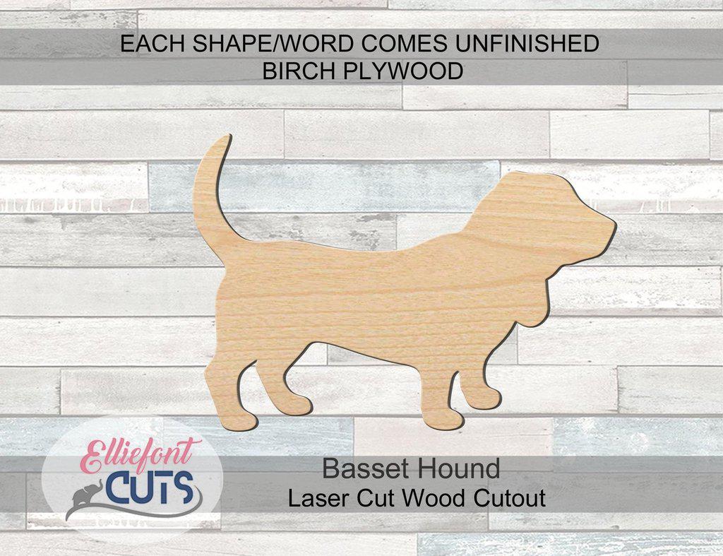 Basset Hound Wood Cutouts - Elliefont Styles