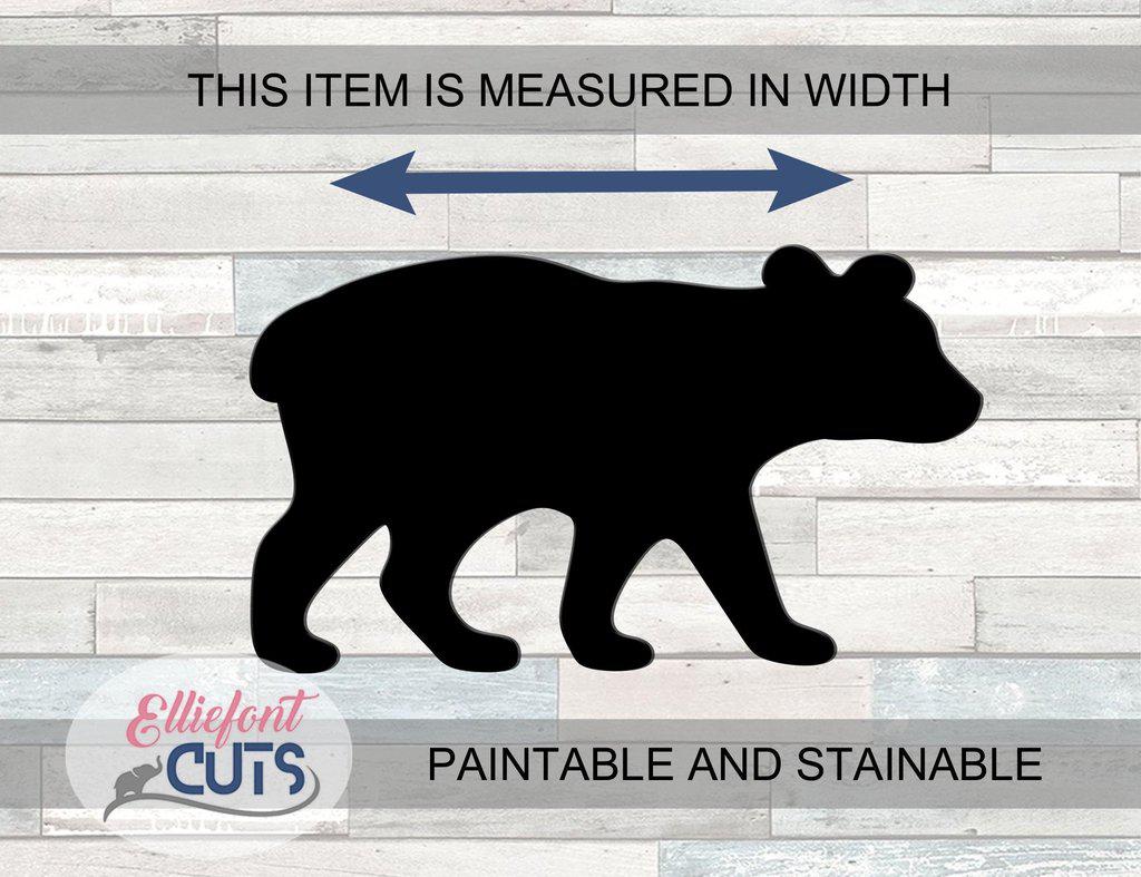 Bear Cub Wood Cutouts - Elliefont Styles