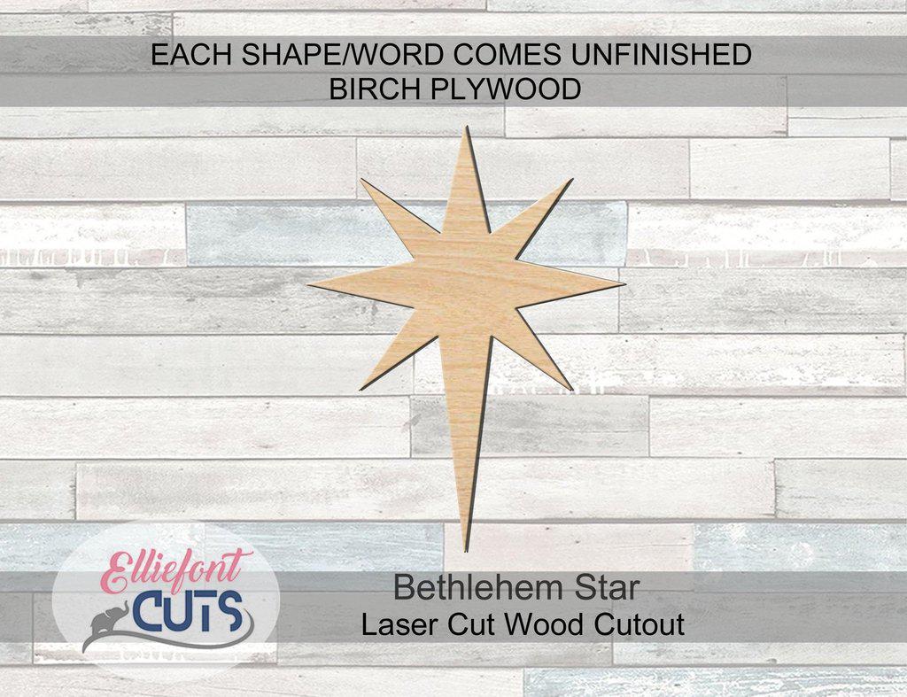 Bethlehem Star Wood Cutouts - Elliefont Styles