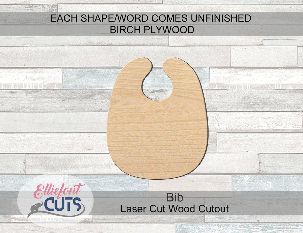 Bib Wood Cutouts - Elliefont Styles