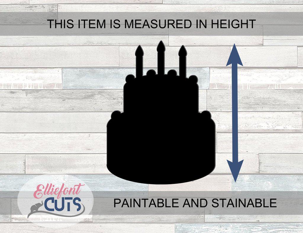 Birthday Cake Wood Cutouts - Elliefont Styles