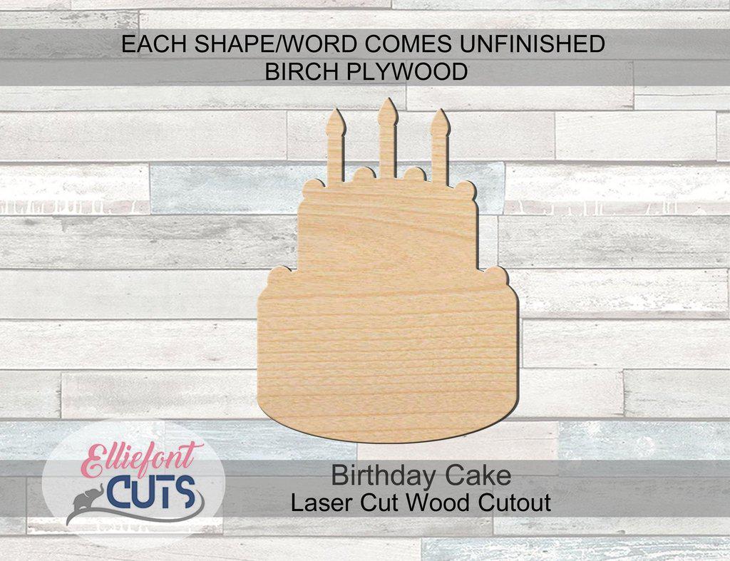 Birthday Cake Wood Cutouts - Elliefont Styles