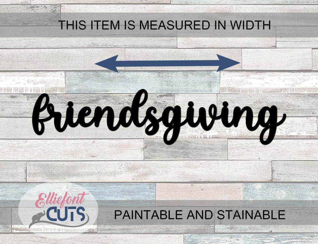 Friendsgiving Wood Words - Elliefont Styles