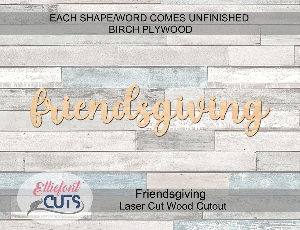Friendsgiving Wood Words - Elliefont Styles