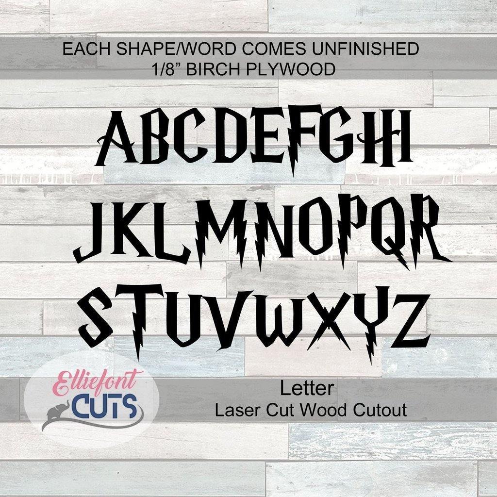 Wizard School Wood Letters - Elliefont Styles