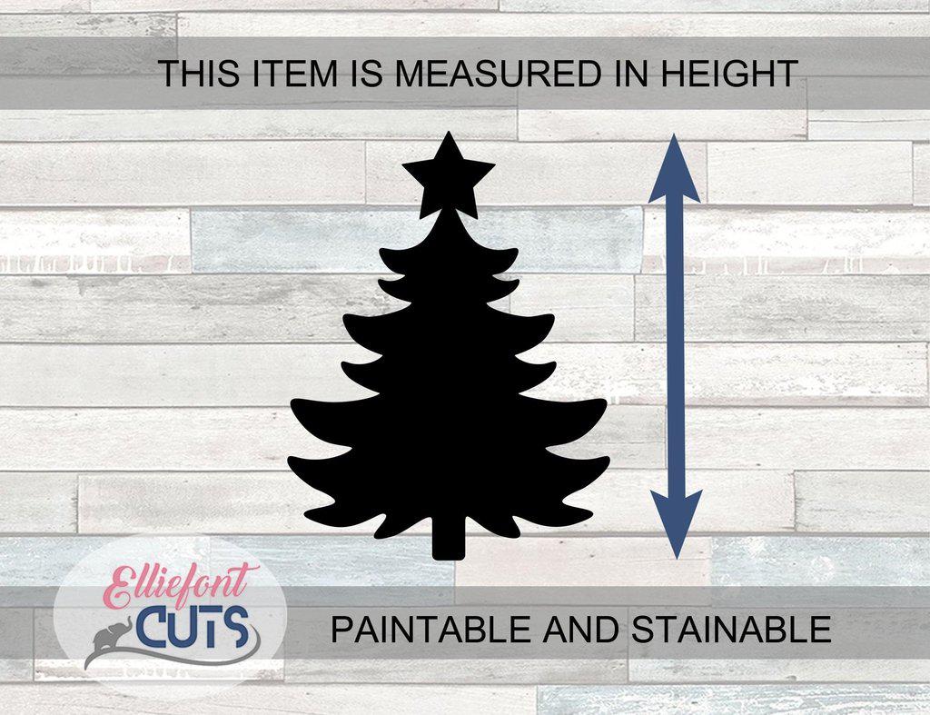 Christmas Tree Wood Cutouts - Elliefont Styles