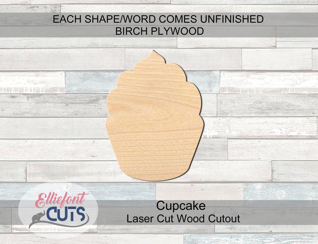 Cupcake Wood Cutouts - Elliefont Styles