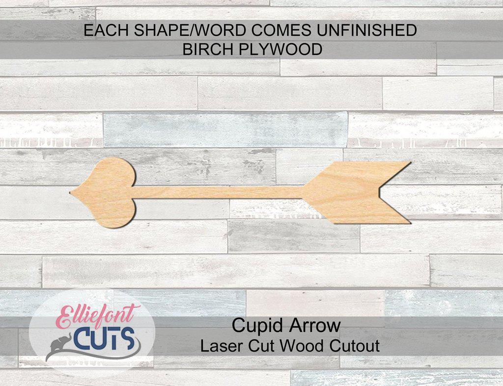 Cupid Arrow Wood Cutouts - Elliefont Styles