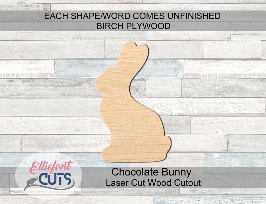 Chocolate Bunny Wood Cutouts - Elliefont Styles