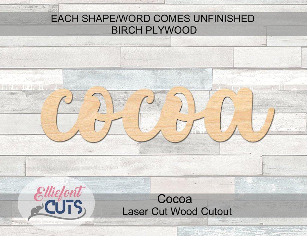 Cocoa Wood Words - Elliefont Styles