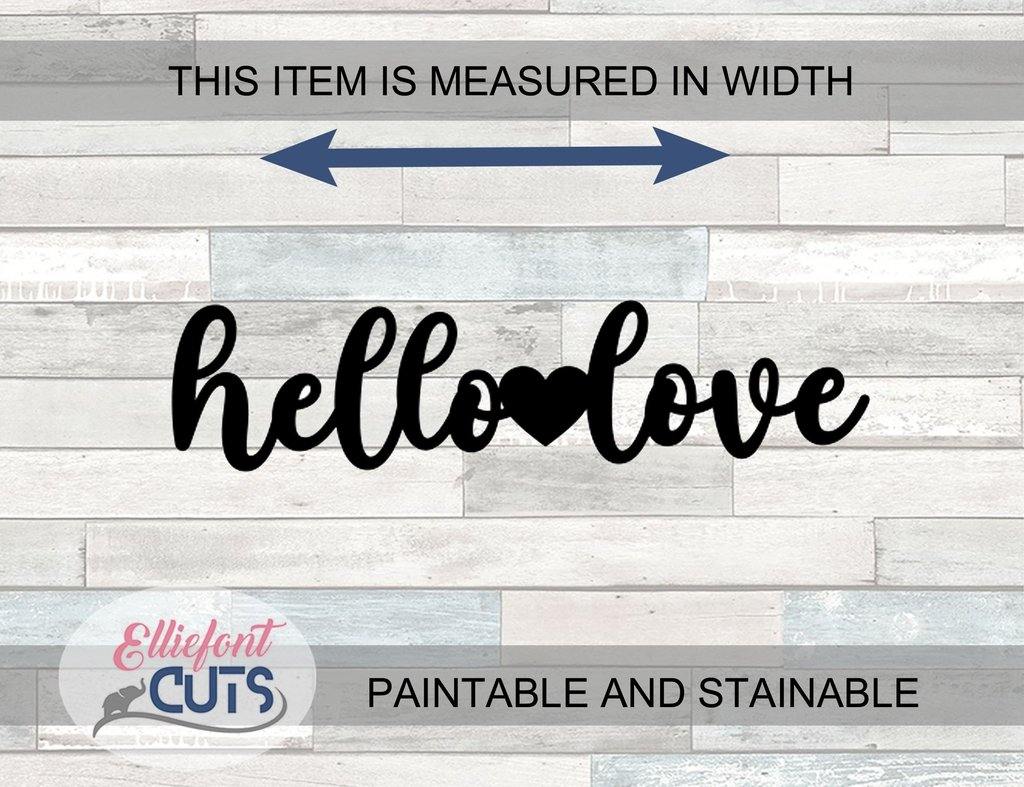 Hello Love Wood Words - Elliefont Styles
