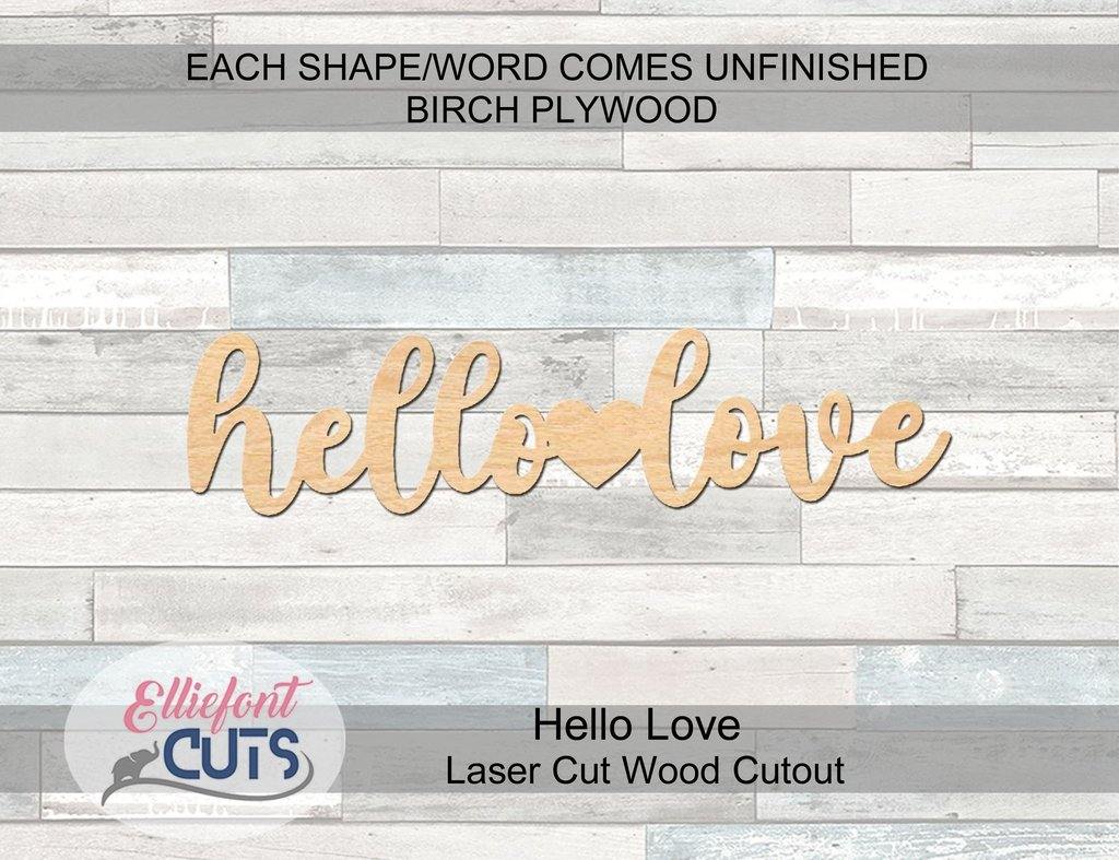 Hello Love Wood Words - Elliefont Styles