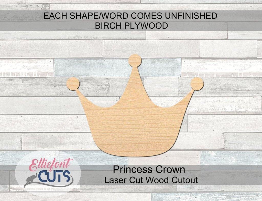 Princess Crown Wood Cutouts - Elliefont Styles