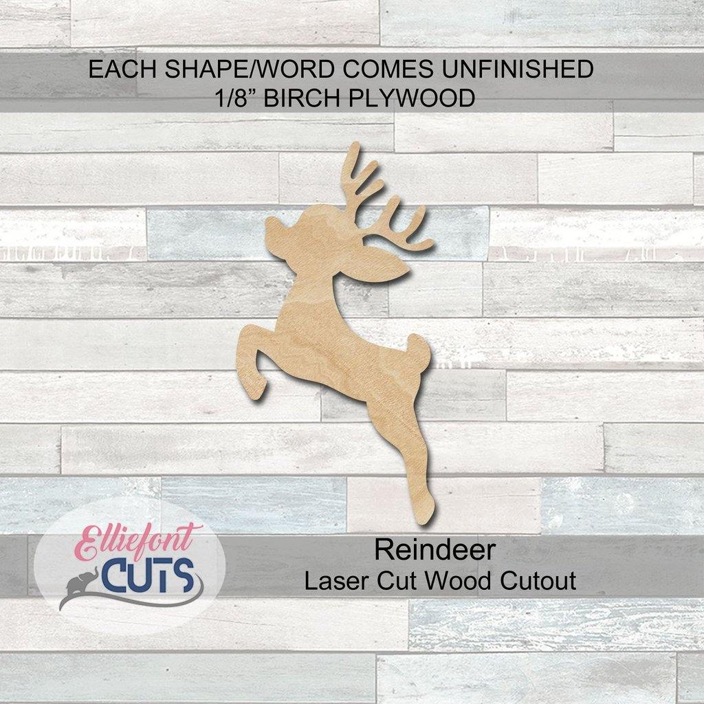 Reindeer Wood Cutouts - Elliefont Styles