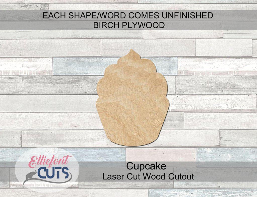 Cupcake Wood Cutouts - Elliefont Styles
