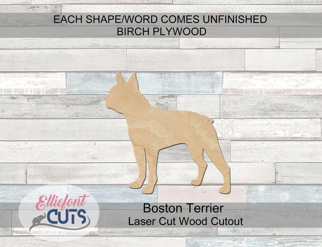 Boston Terrier Wood Cutouts - Elliefont Styles