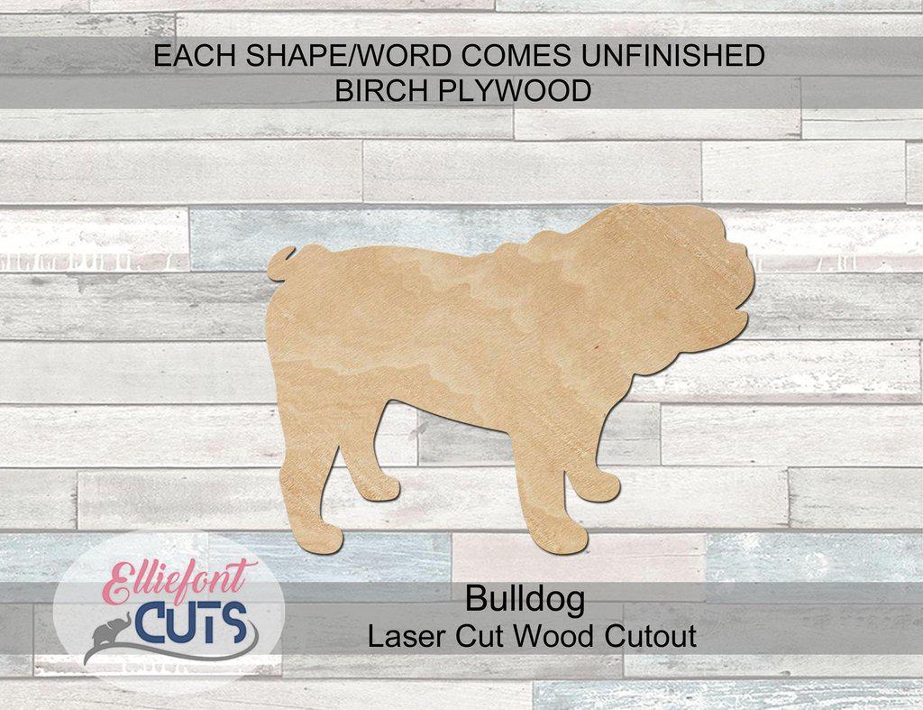 Bulldog Wood Cutouts - Elliefont Styles