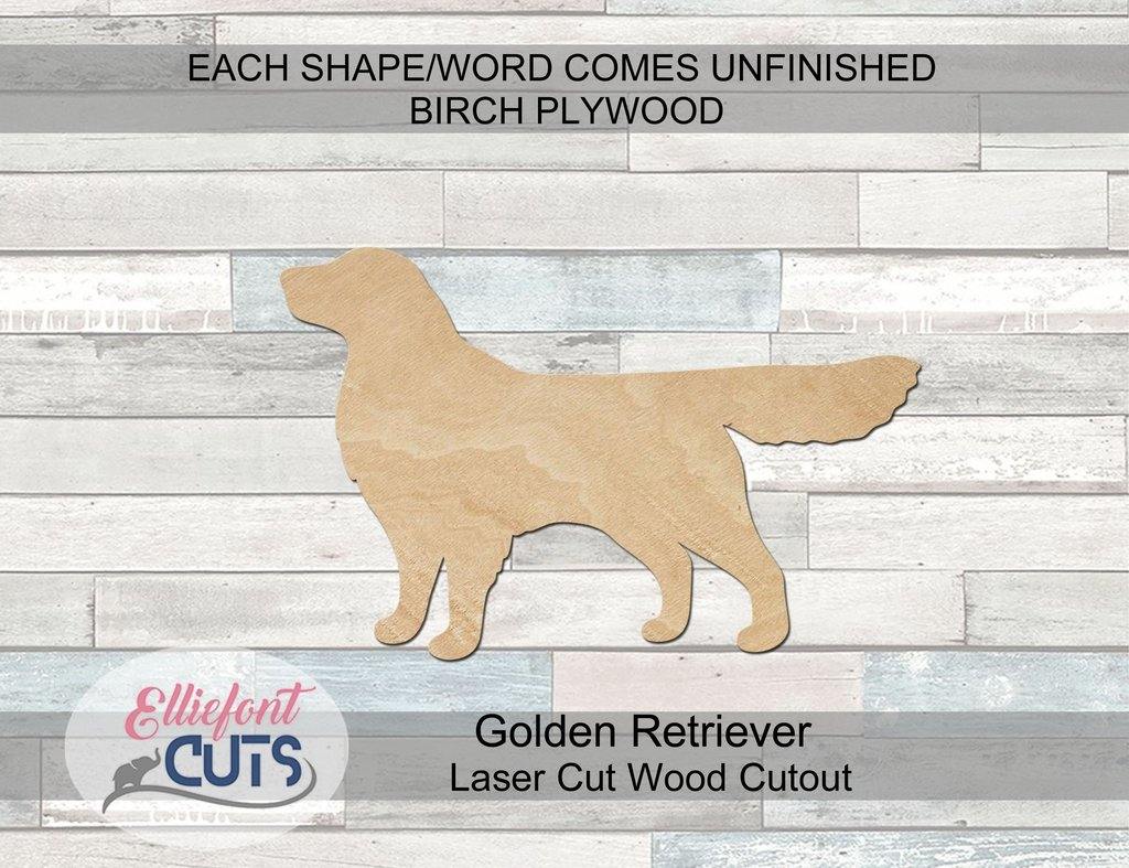 Golden Retriever Wood Cutouts - Elliefont Styles